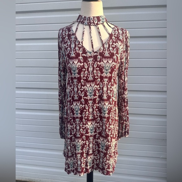 Blu Pepper lace burgundy dress size M - Picture 1 of 15